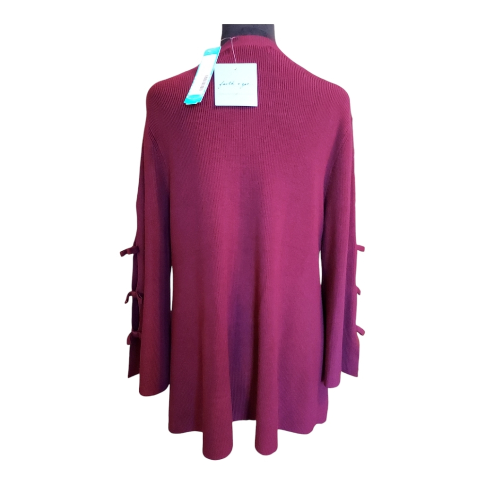 Faith & Zoe NWT Balletcore Coquette Cottagecore Girlhoodcore Twee Bow Sweater L - Picture 4 of 7